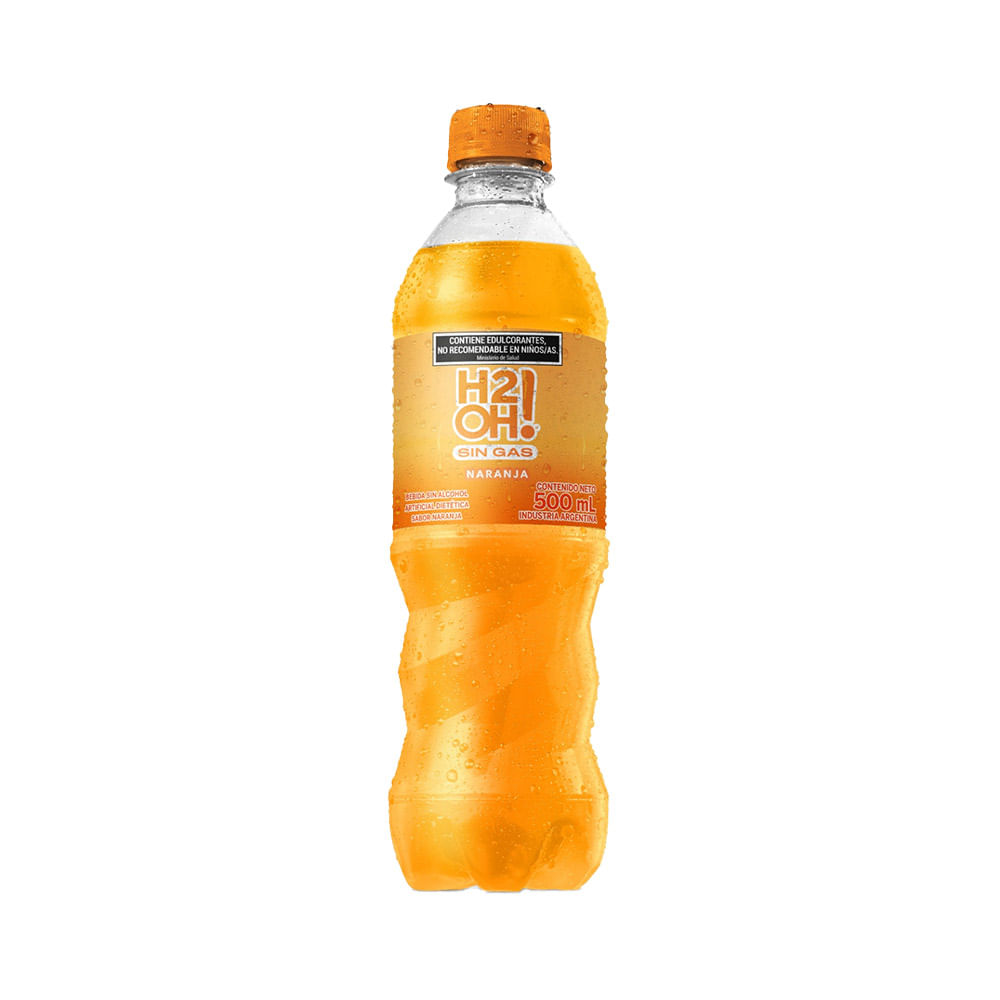 Agua Saborizada Sin Gas Sabor Naranja 500 Cc H2oh