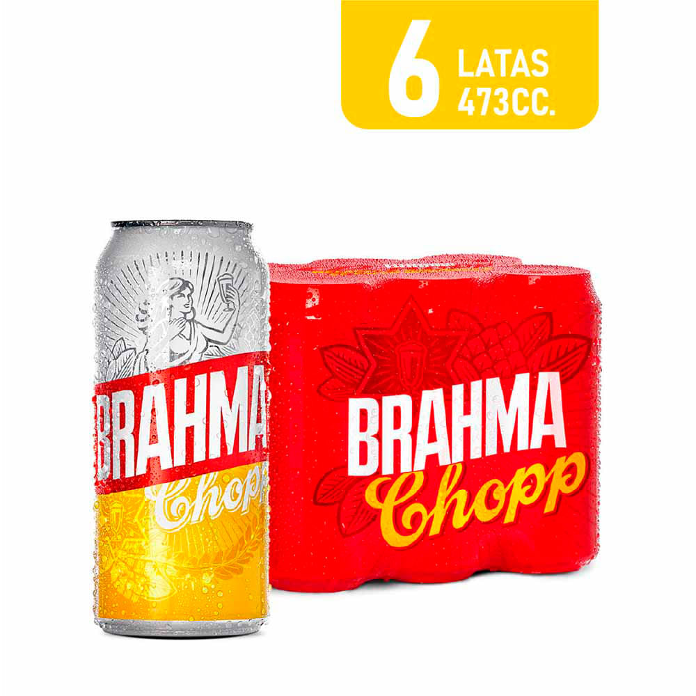 Cerveza Brahma Chopp Lata 473mlx6