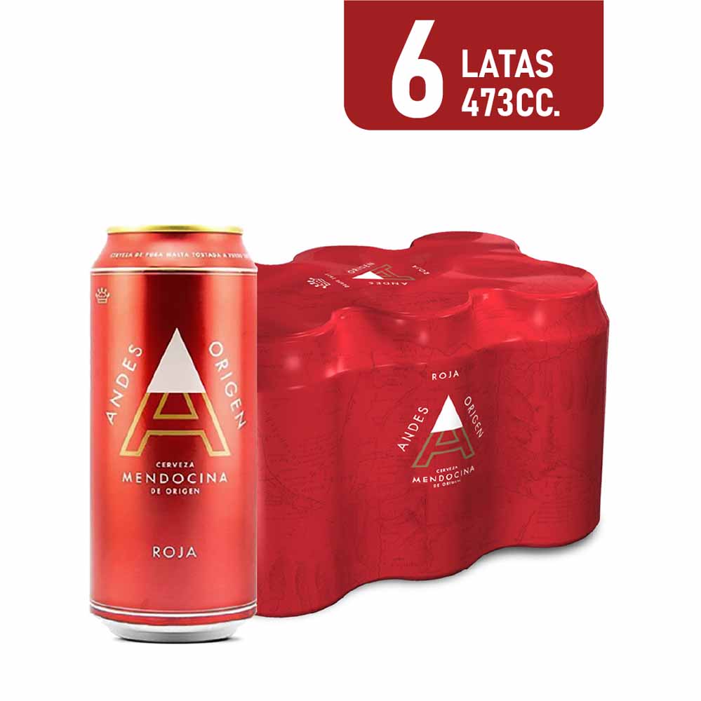 Cerveza Roja 473 Cc x 6 Un Andes