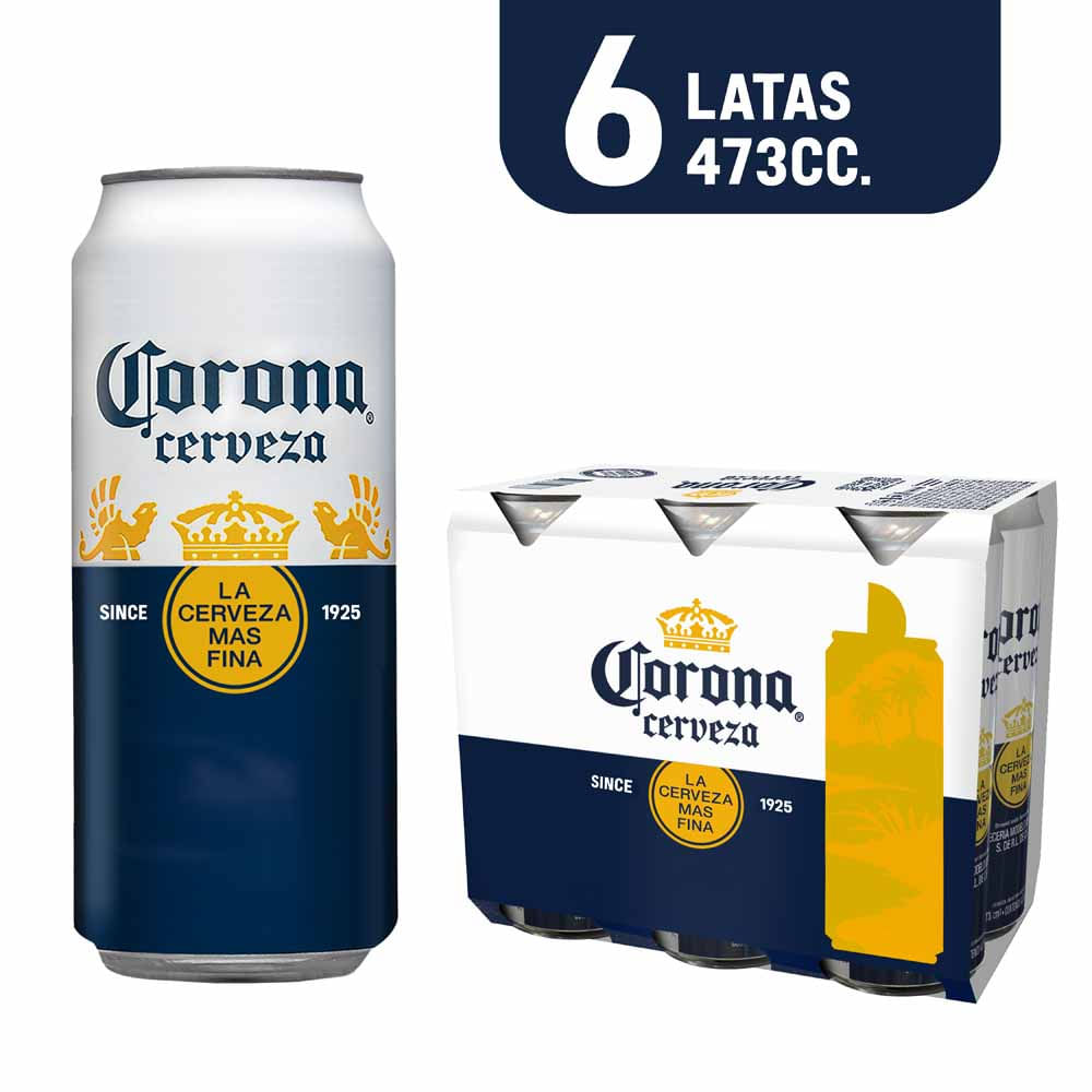 Cerveza Rubia 473 Cc x 6 Un Corona