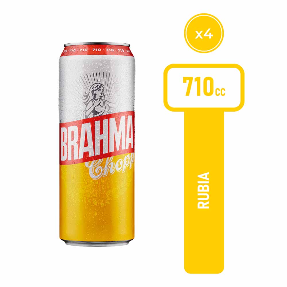 Cerveza Rubia 710 Cc x 4 Un Brahma