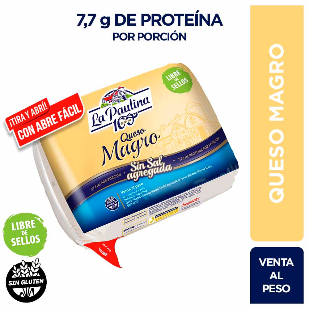 Queso Magro Sin Sal al vacío La Paulina