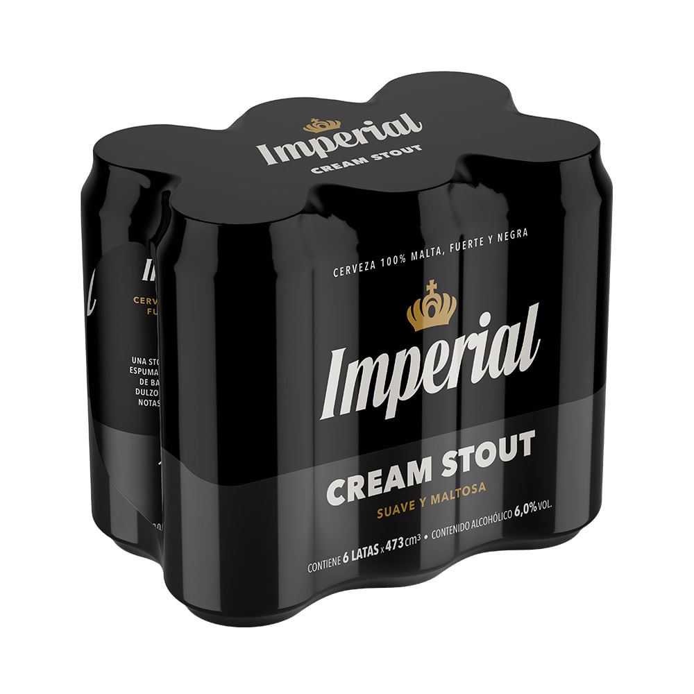 Cerveza Cream Stout 473 Cc x 6 Un Imperial