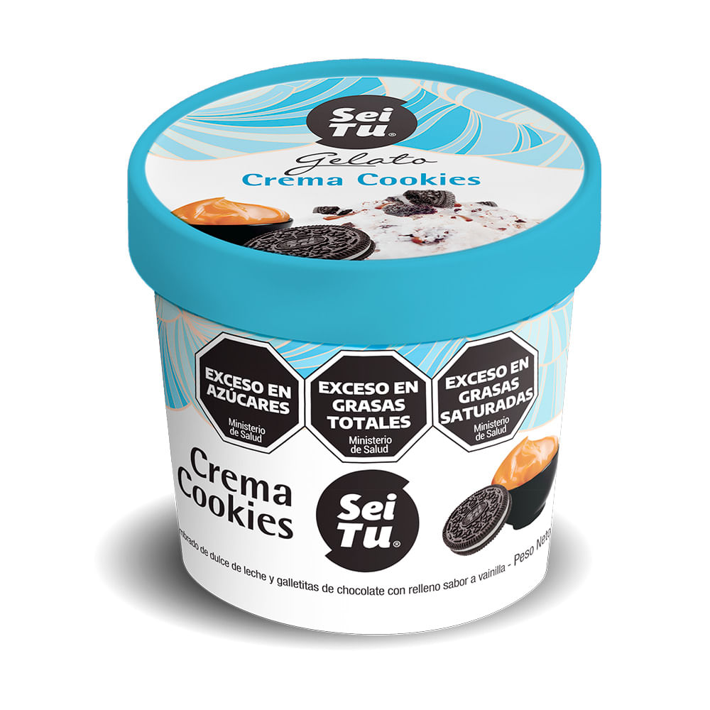 Helado Sabor Crema Cookies x 1 Un 400 Grs Seitu