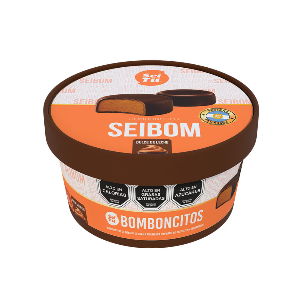 Postre helado Sabor Dulce de Leche Bomboncitos 180 Grs Seitu