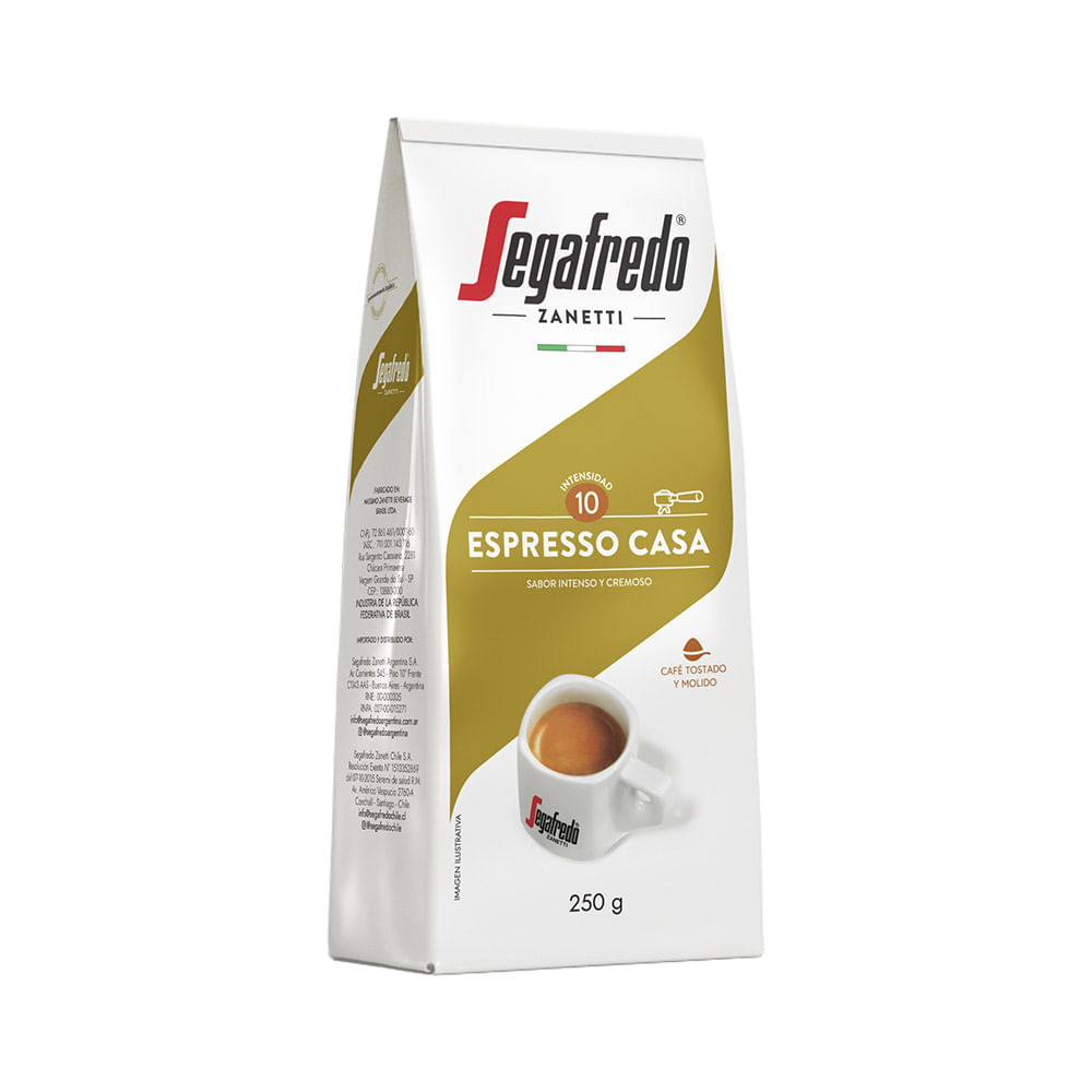 Café Molido Espresso Casa Premium Intensidad 10 250 Grs Segafredo Zanetti