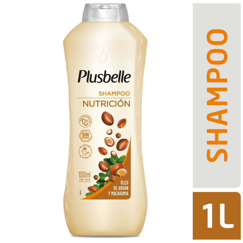 Shampoo Nutrición con Óleo de Argán y Macadamia 1000 Ml Plusbelle