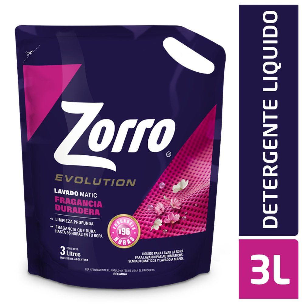 Jabón Líquido para Ropa Evolution 3 Lts Zorro