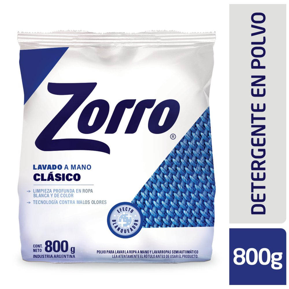 Jabón en Polvo para Ropa 800 Grs Zorro