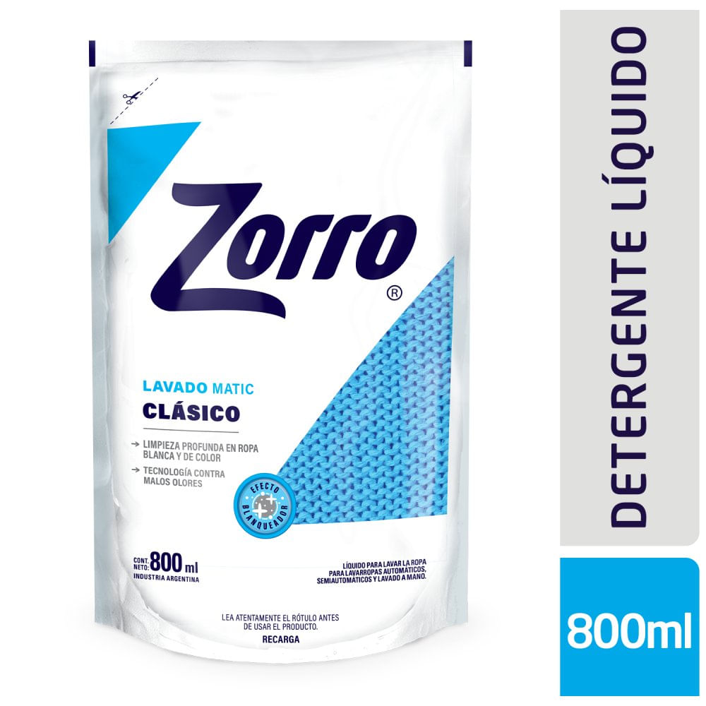 Detergente para Ropa Lavado Matic 800 Ml Zorro