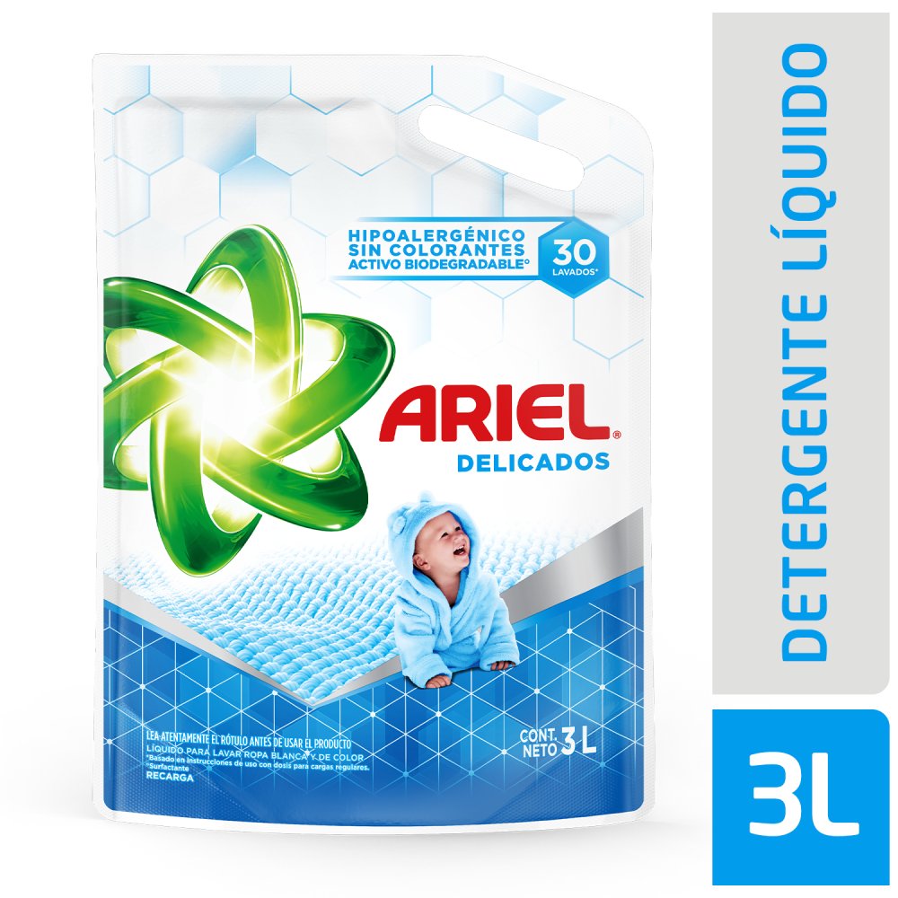 Jabón Líquido Ariel Delicados Doypack 3000 Ml
