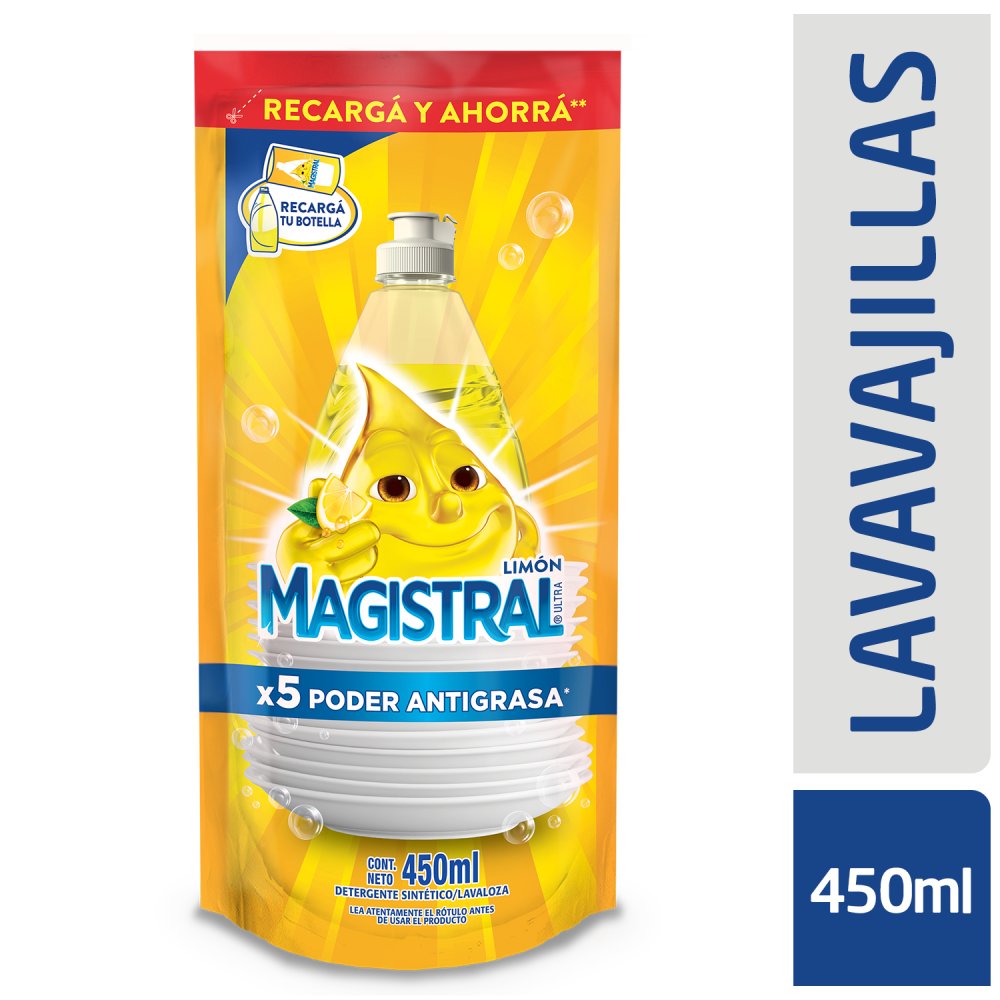 Detergente para Lavavajillas Ultra Limón 450 Ml Magistral