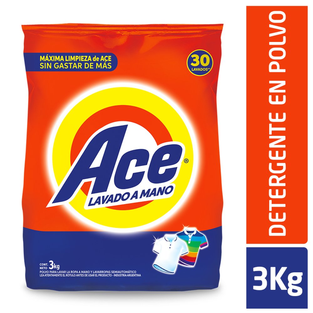 Detergente En Polvo Alta Espuma 3000 G Ace