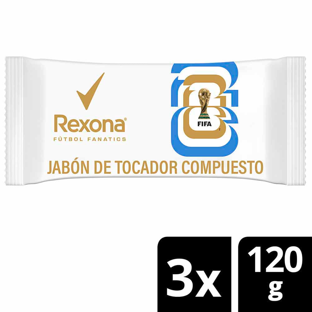 Jabon De Tocador Futbol Fanatics 120 Grs X 3 Un Rexona