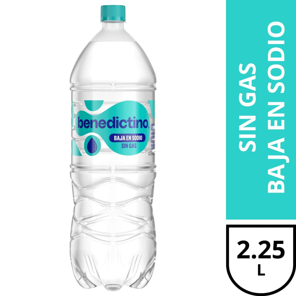 Agua Sin Gas Baja en Sodio 2.25 Lts Benedictino