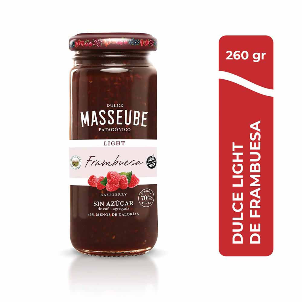 Mermelada Light Sabor Frambuesa 260 Grs Masseube