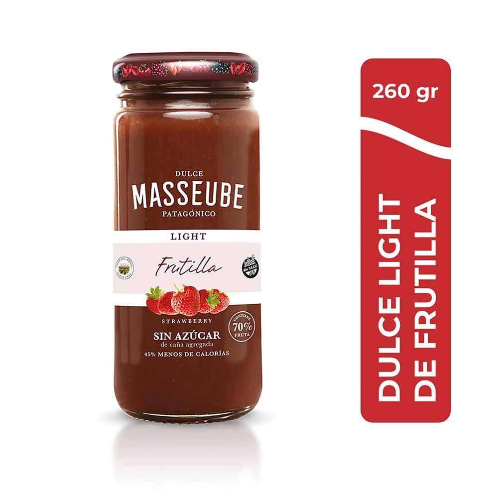 Mermelada Light Sabor Frutilla 260 Grs Masseube