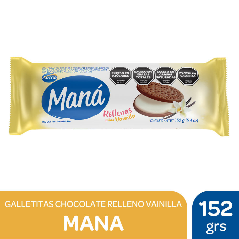 Galletita Mana Chocolate Y Vainilla X152 Gr