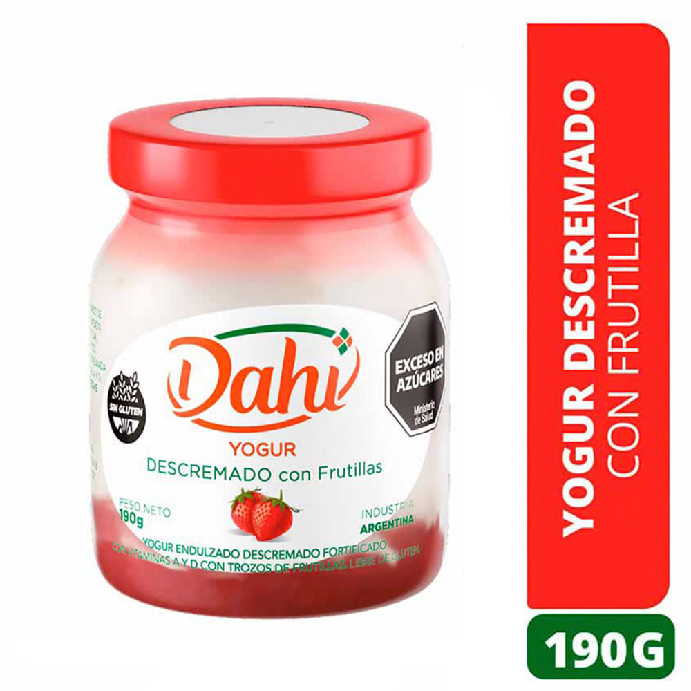 Yogurt Sabor Frutilla Descremado 190 Grs Dahí