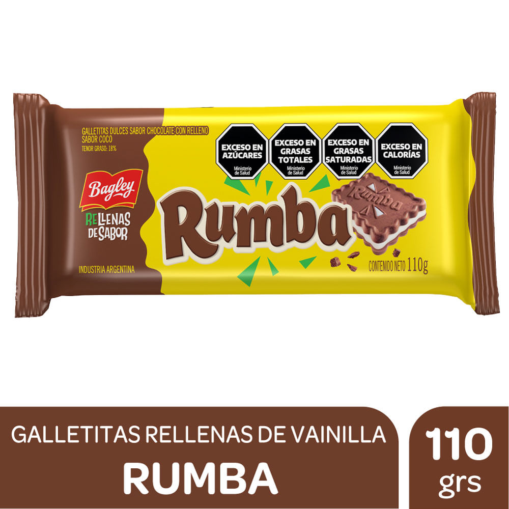 Galletitas Sabor Chocolate y Coco 110 Grs Rumba