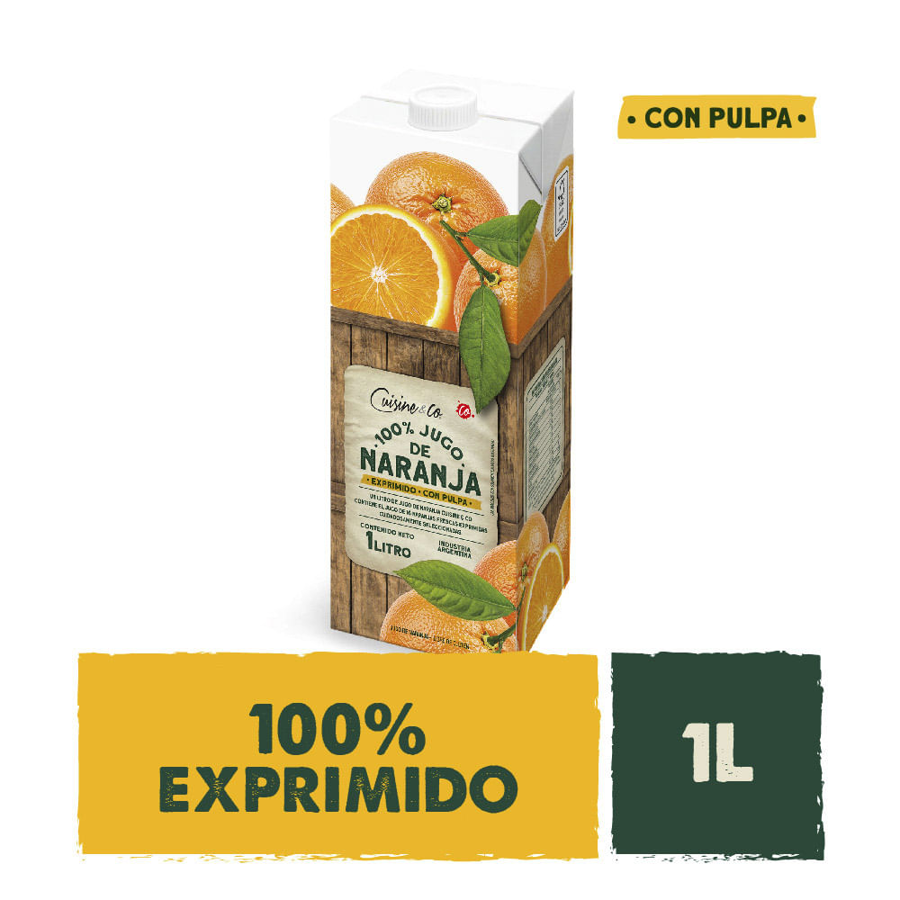 Jugo Exprimido Sabor Naranja 1 Lts Cuisine & Co