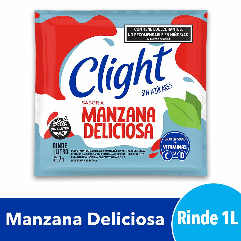Jugo en Polvo Sabor Manzana 7 Grs Clight