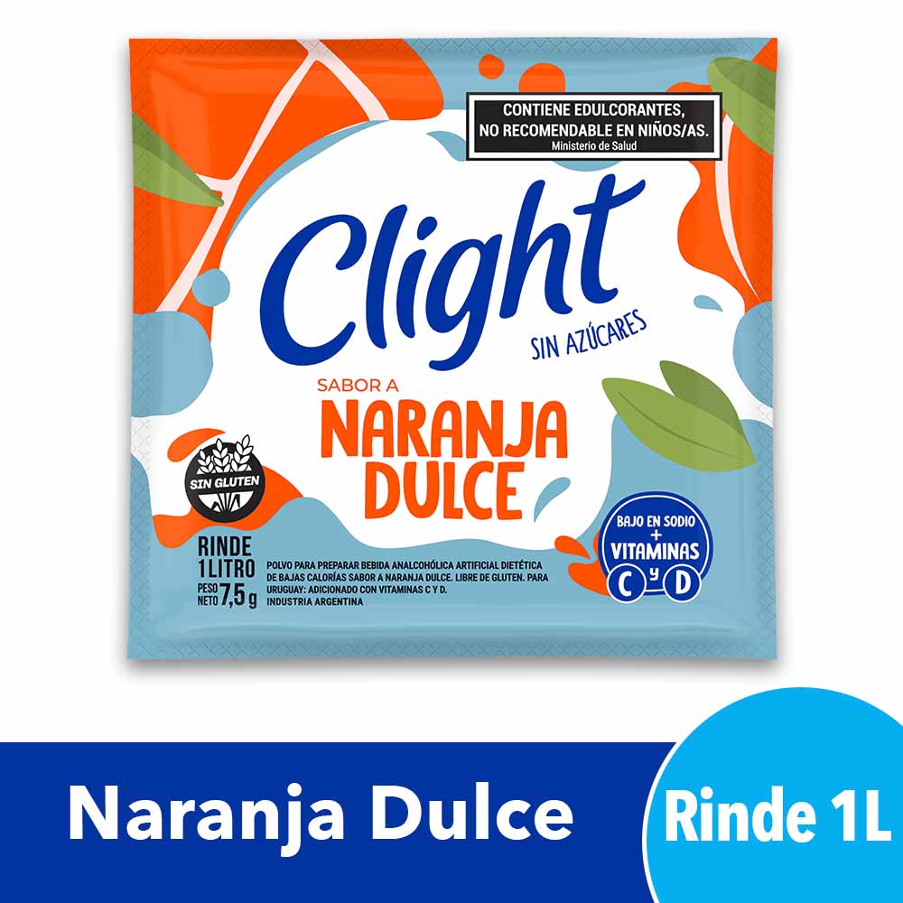 Jugo en Polvo Sabor Naranja Dulce 7,5 Grs Clight