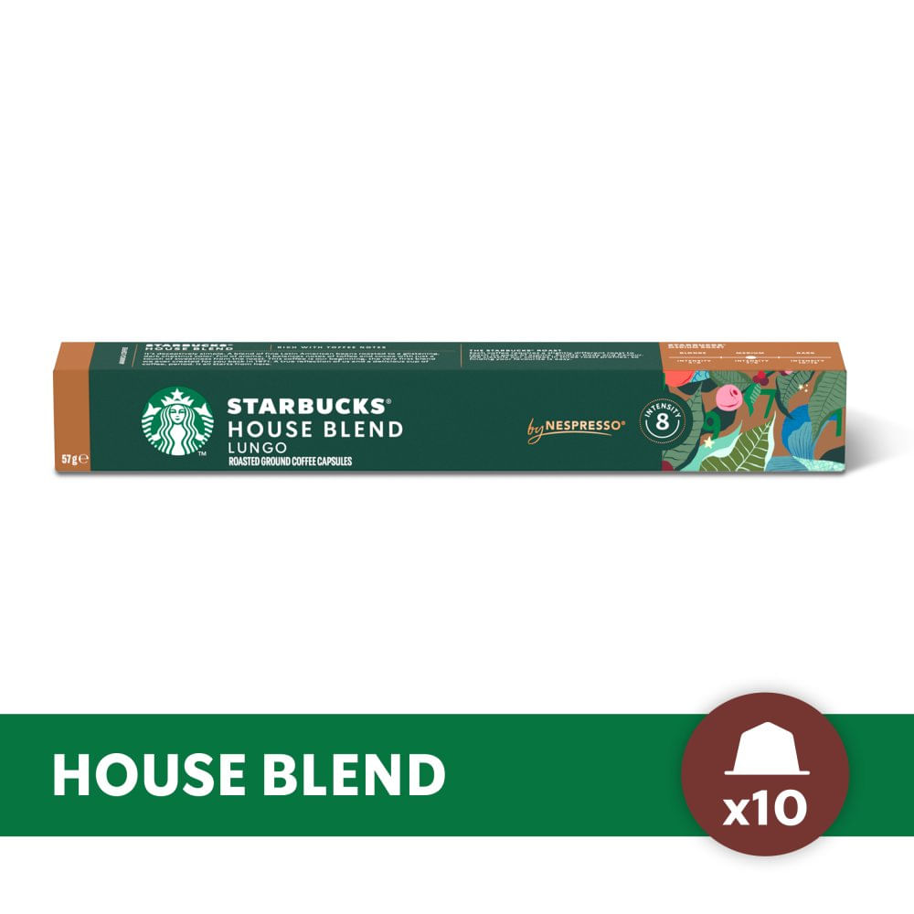 Café Cápsulas Sabor House Blend Lungo Intensidad 8 57 Grs x 10 Un Starbucks