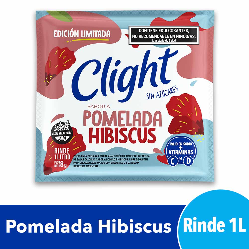Jugo en Polvo Sabor Pomelada Hibiscus 8 Grs Clight