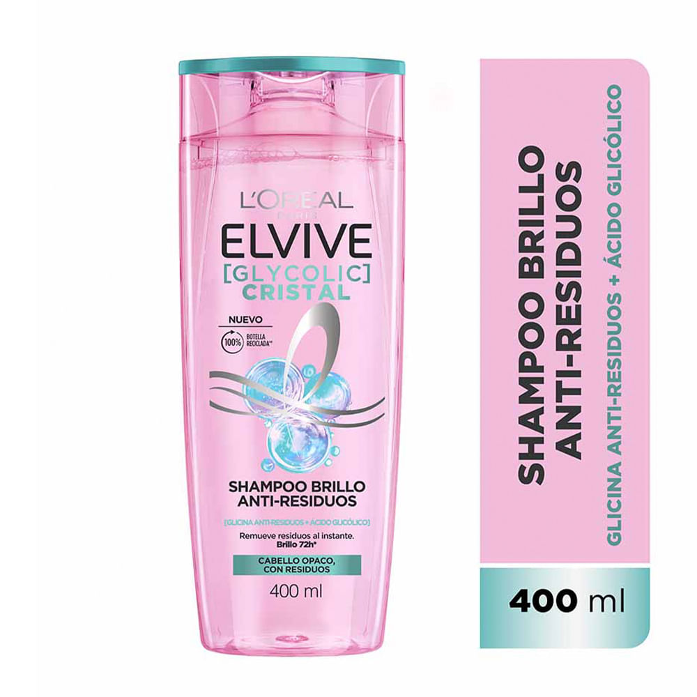Shampoo Brillo Anti-residuos Glycolic Cristal 400 Ml Elvive