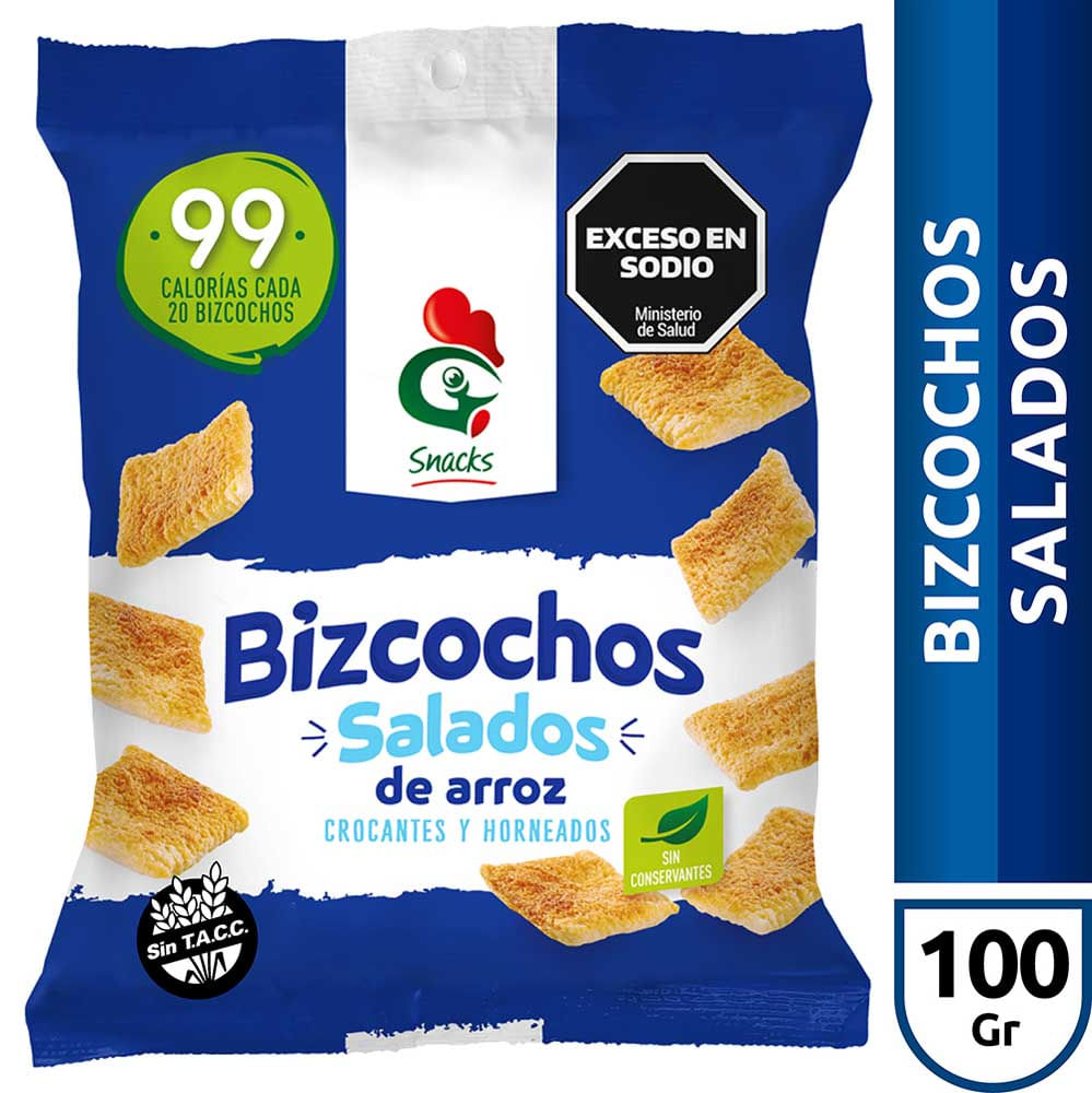 Bizcocho Arroz Gallo Snack Salado 100 Gr