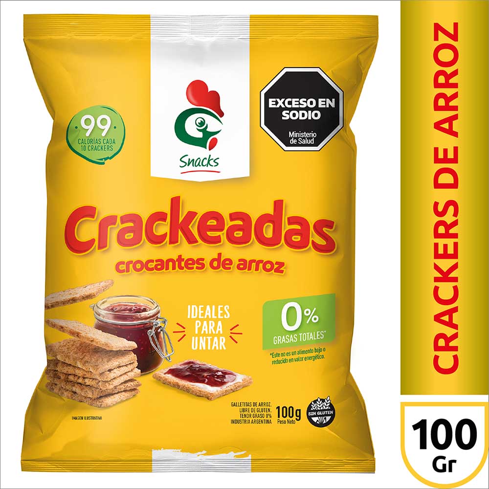 Galleta De Arroz Gallo Snack Crackeadas X 100 Gr
