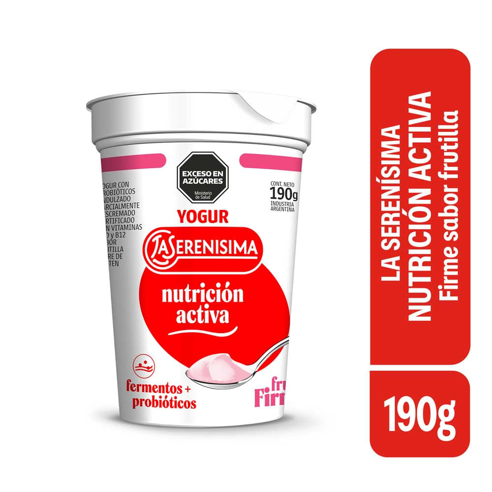 Yogur Sabor Frutilla Firme 190 Grs La Serenisima