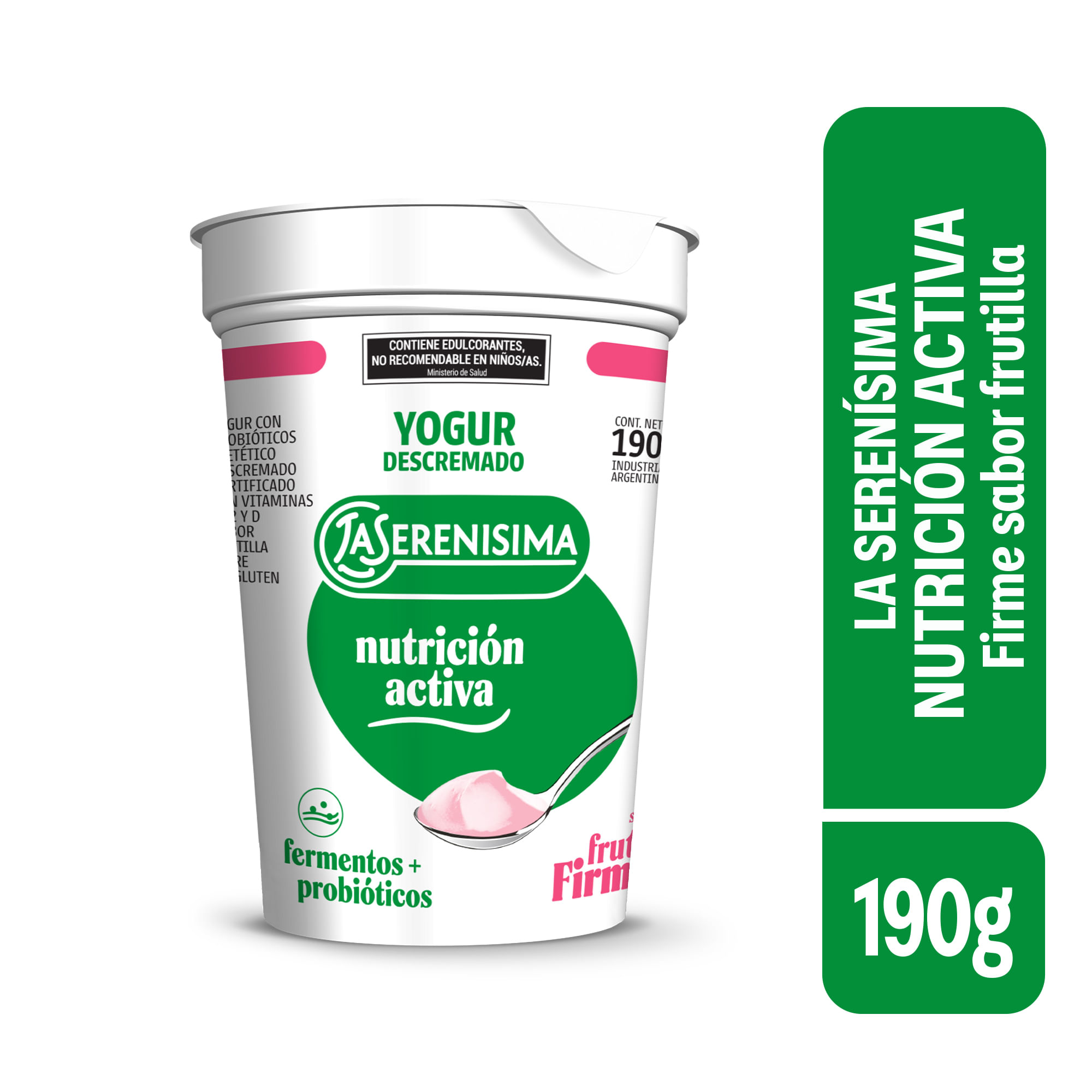 Yogurt Sabor Frutilla Descremado 190 Grs La Serenisima