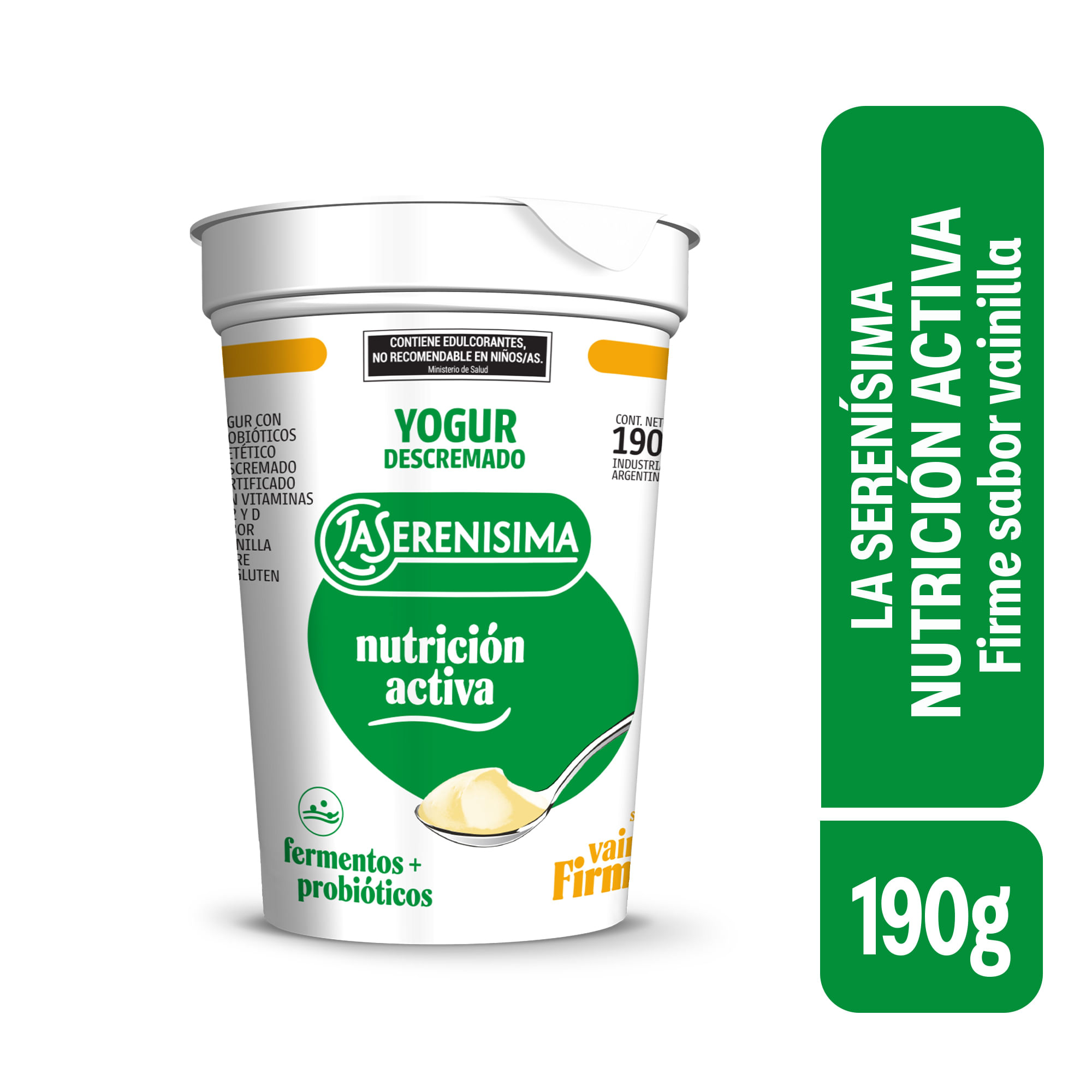 Yogurt Sabor Vainilla Firme Descremado 190 Grs La Serenisima