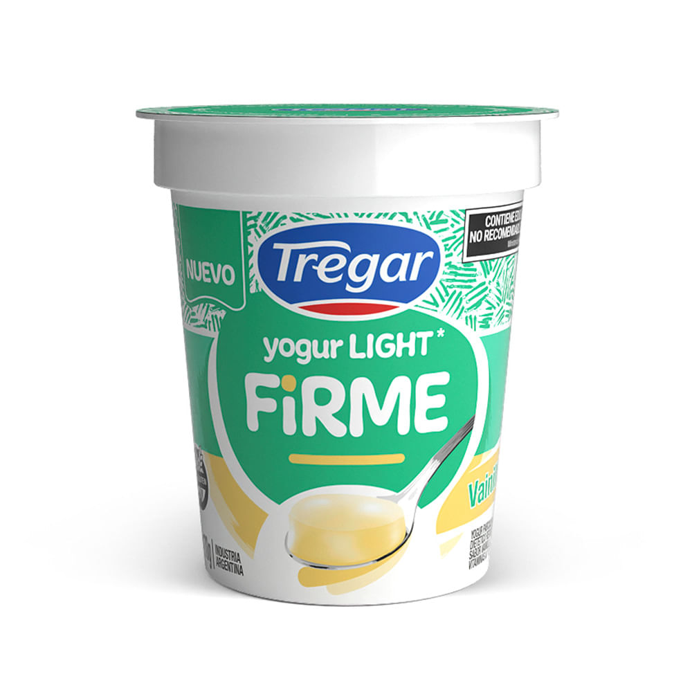 Yogur Sabor Vainilla Firme Descremado 170 Grs Tregar