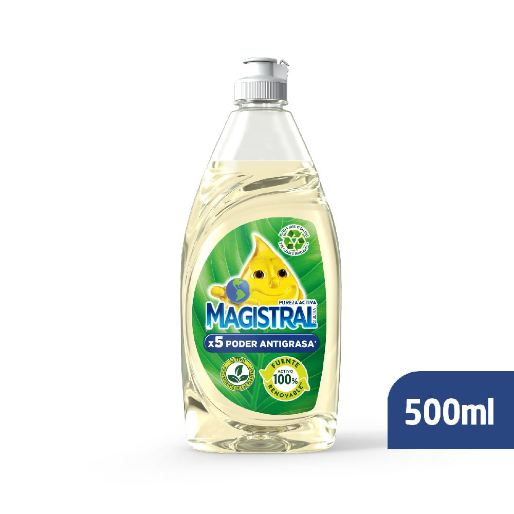 Detergente Pureza Activa Poder Antigrasa X 500 Ml Magistral