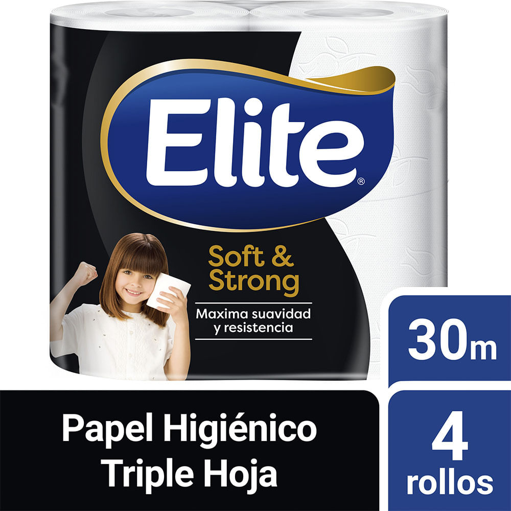 Papel Higiénico Triple Hoja 30 Mts x 4 Un Elite