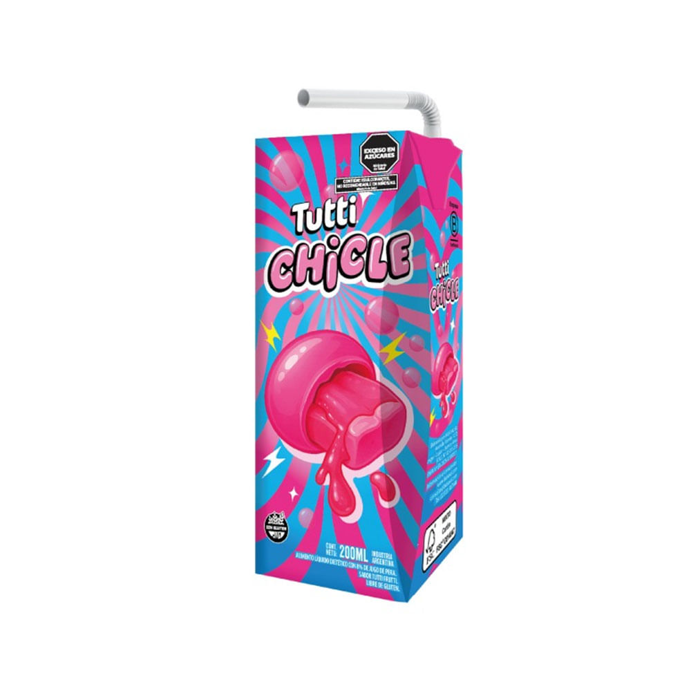 Jugo Sabor Chicle 200 Ml Tutti