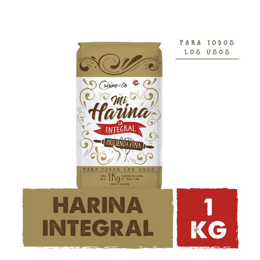 Harina Integral Molienda Fina 1kg Cuisine & Co