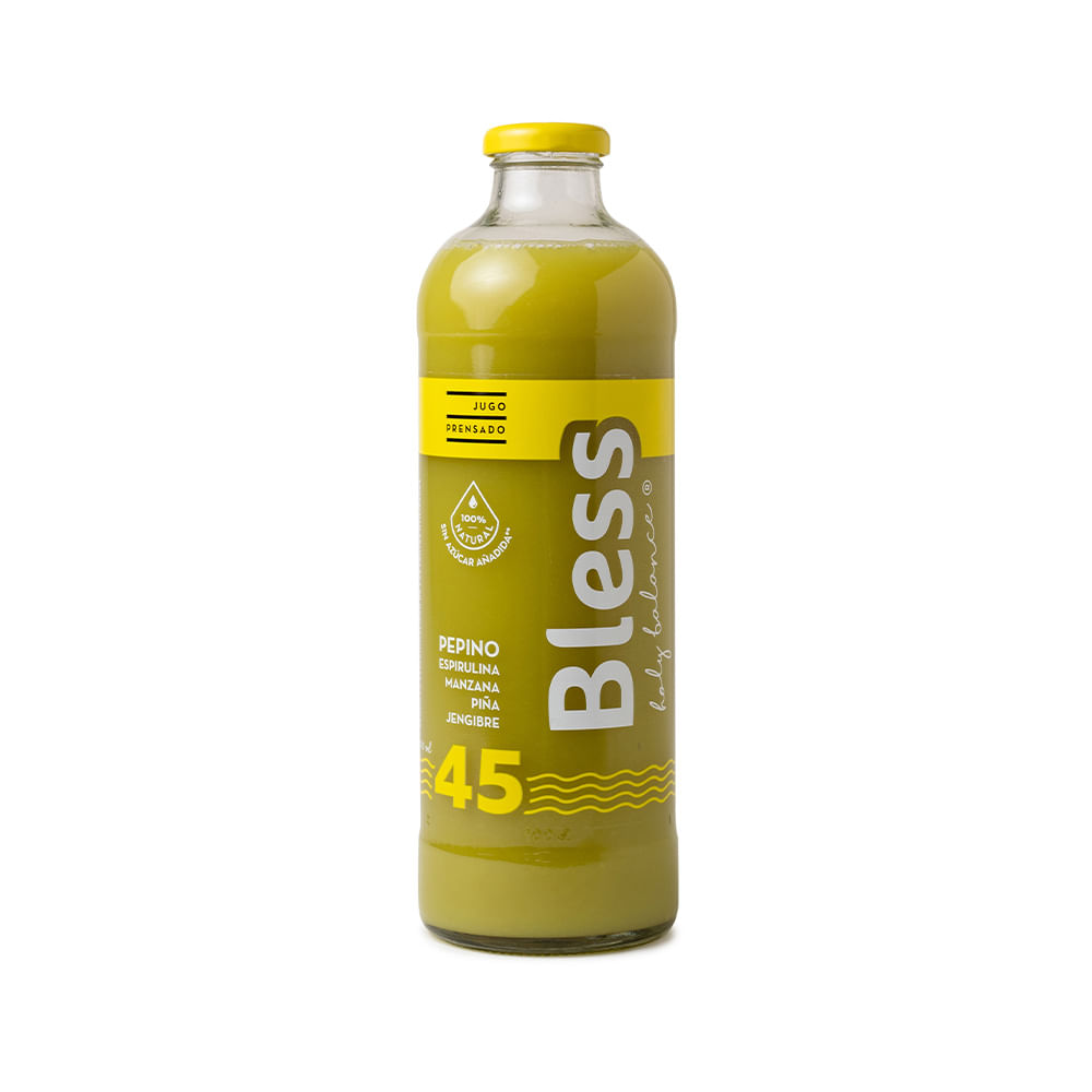 Jugo Sabor Pepino, Espirulina, Manzana, Piña y Jengibre 1 Lts Bless