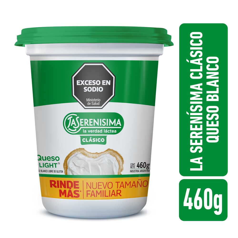 Queso Clásico Light Libre De Gluten X 460 Gr La Serenísima
