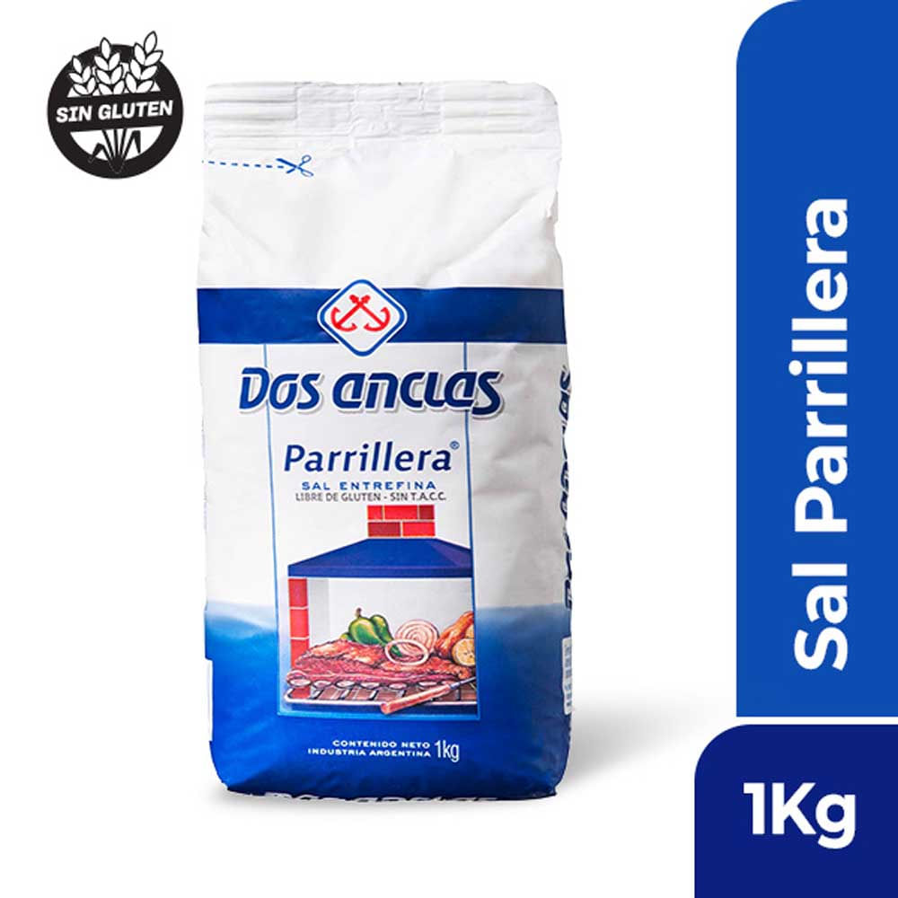 Sal Parrillera Entrefina 1 Kg Dos Anclas
