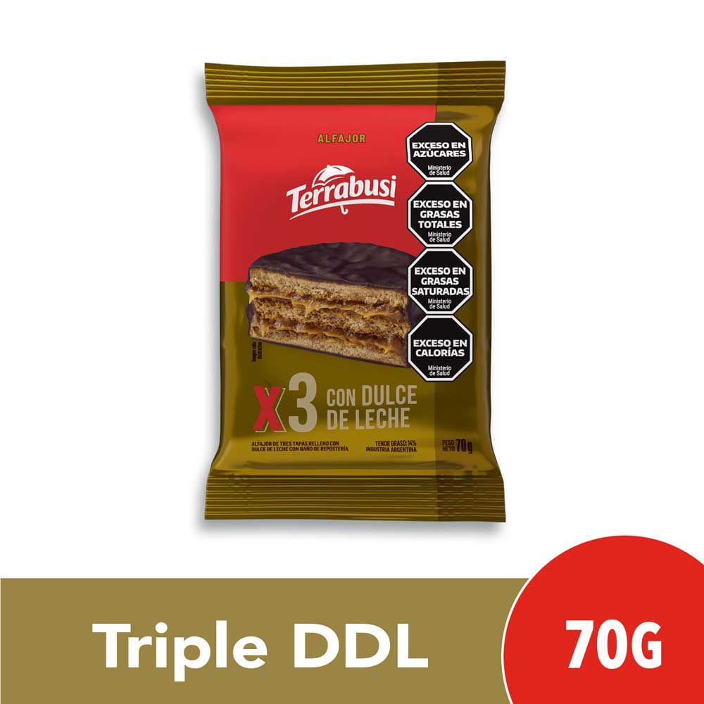 Alfajor Terrabusi Triple Clásico 70g.