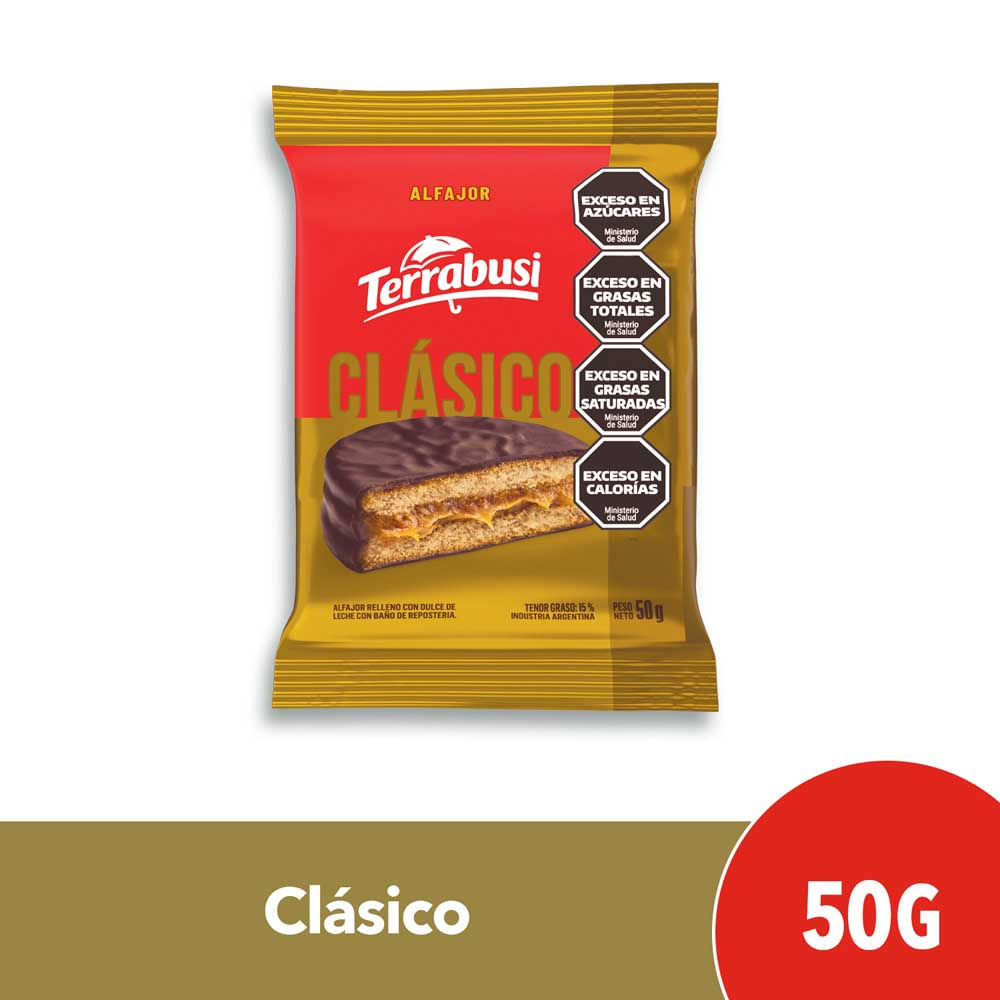 Alfajor Sabor Chocolate Negro 50 Grs Terrabusi