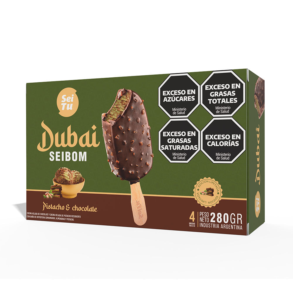 Helado Dubai Seibom X 4 Un Sei Tu