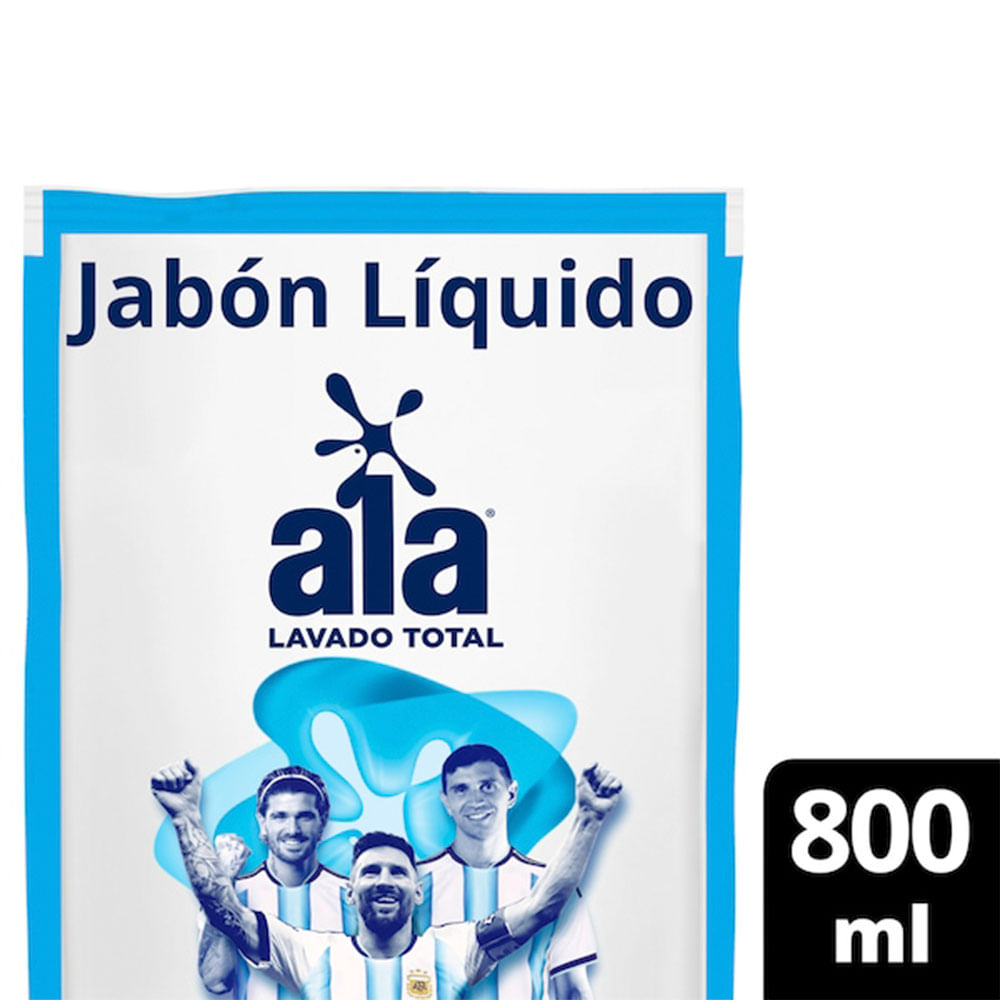 Jabón Líquido para Ropa Lavado Total 800 Ml Ala