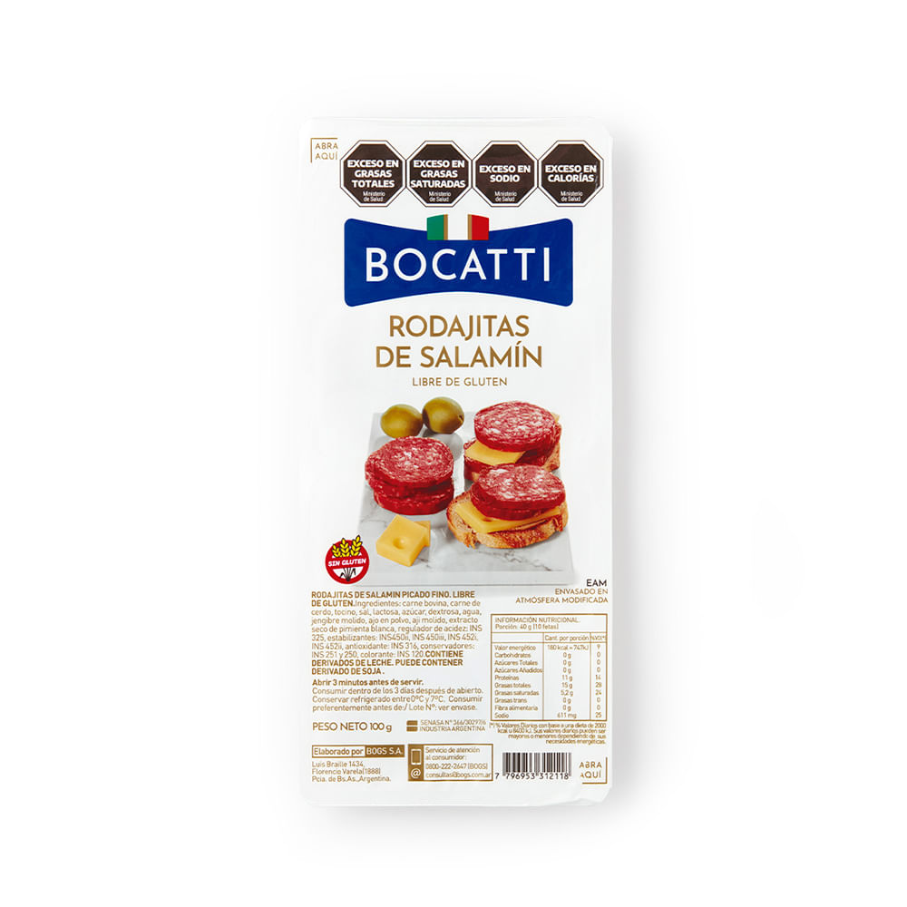 Salame Sabor Salame Feteado 100 Grs Bocatti
