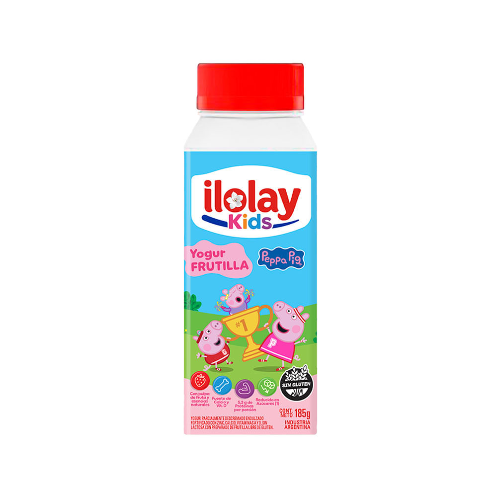 Yogurt Sabor Frutilla Deslactosado 185 Grs Ilolay Kids