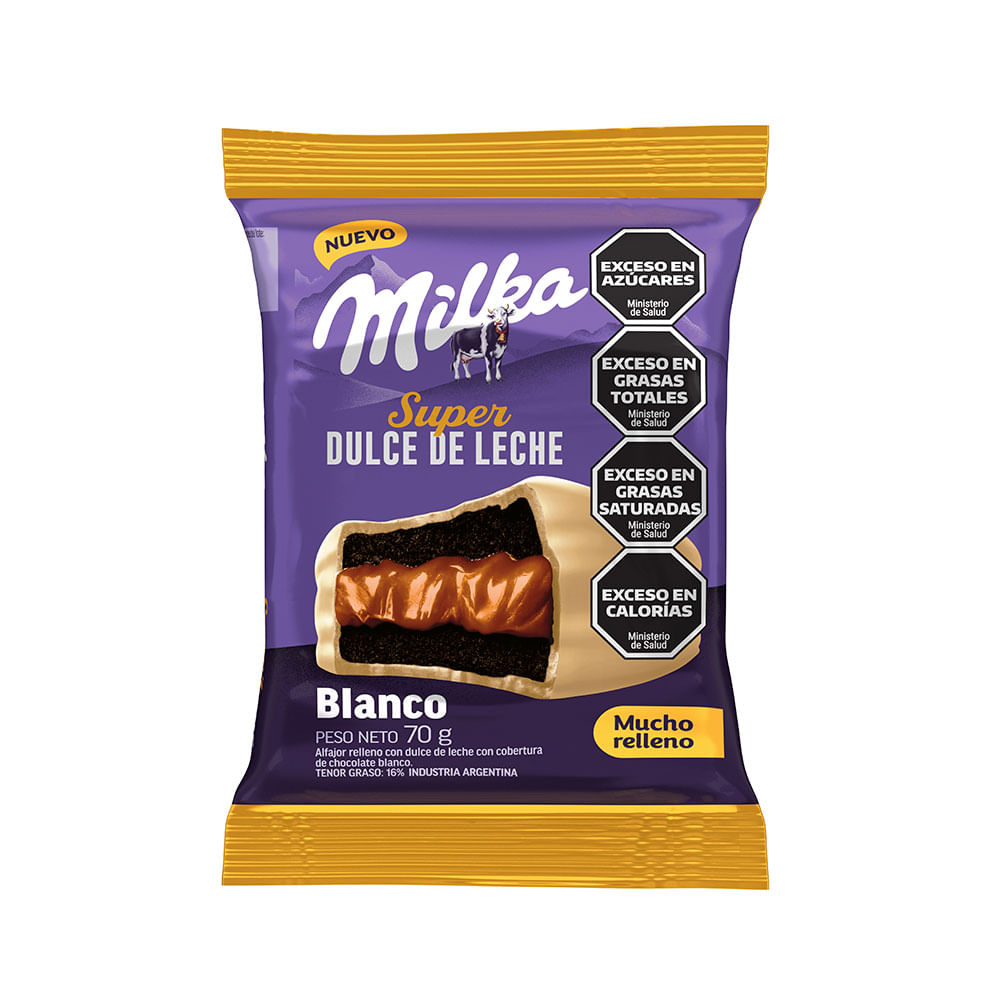 Alfajor Sabor Dulce de Leche Blanco 70 Grs x 1 Un Milka